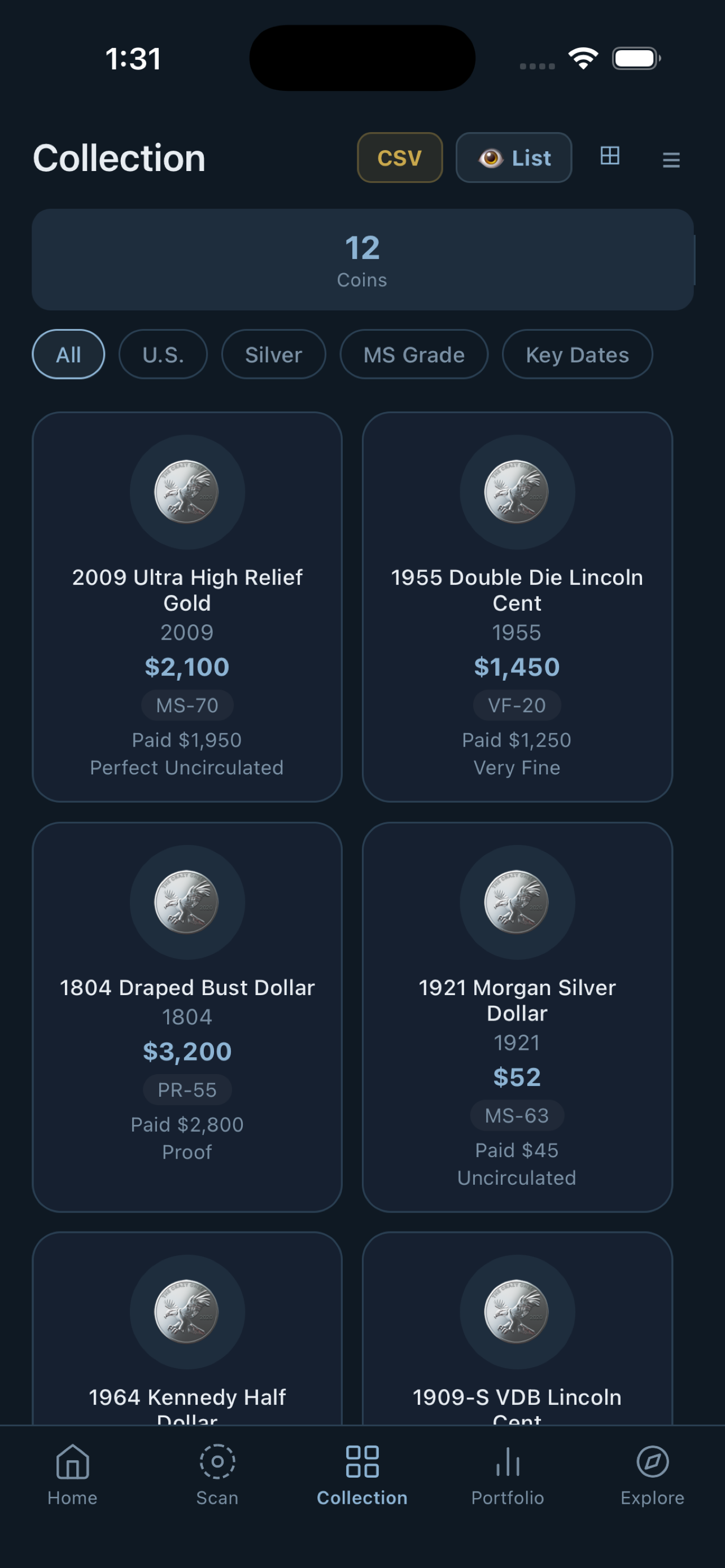 Collection grid view